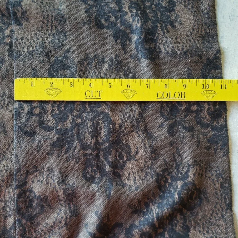 Brown Scarf with a Black Lace Print